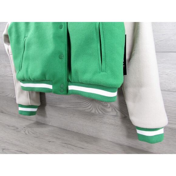 New York Jets Wool & Leather Varsity Jacket Black/Black Ultra Game NY Jets Varsity Jacket Youth Sz. Large NBA Basketball NWT
